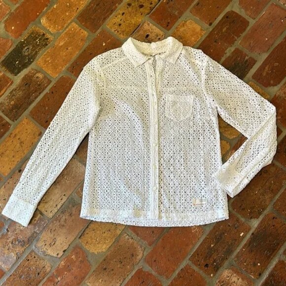 Odd Molly eyelet button up top sz 0 - Picture 8 of 13